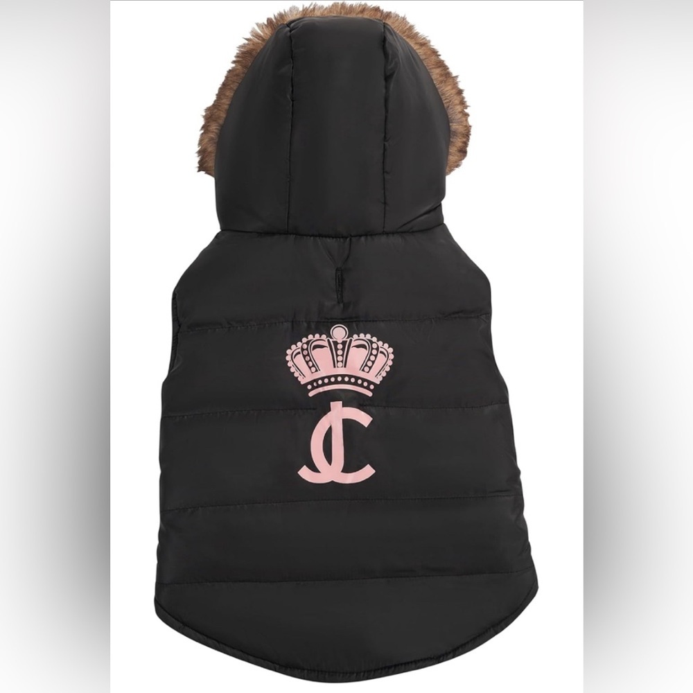 Juicy Couture Faux Fur Hooded Dog Jacket - Picture 7 of 7